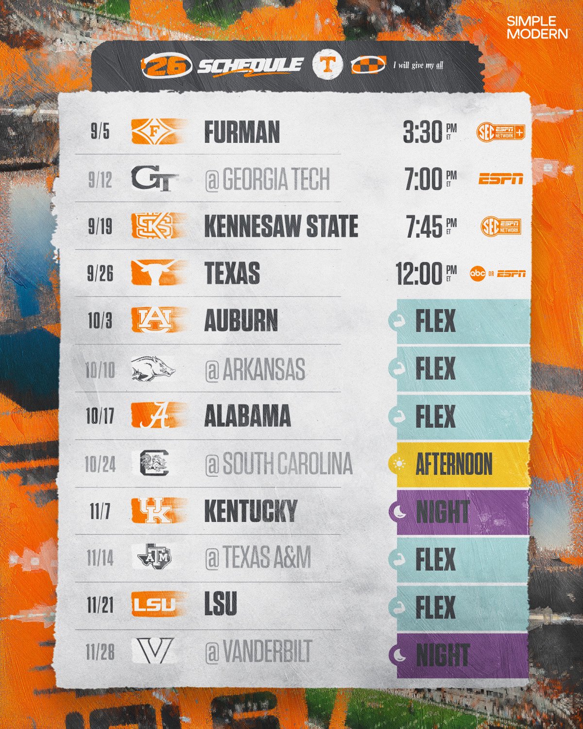 Game Time Announced